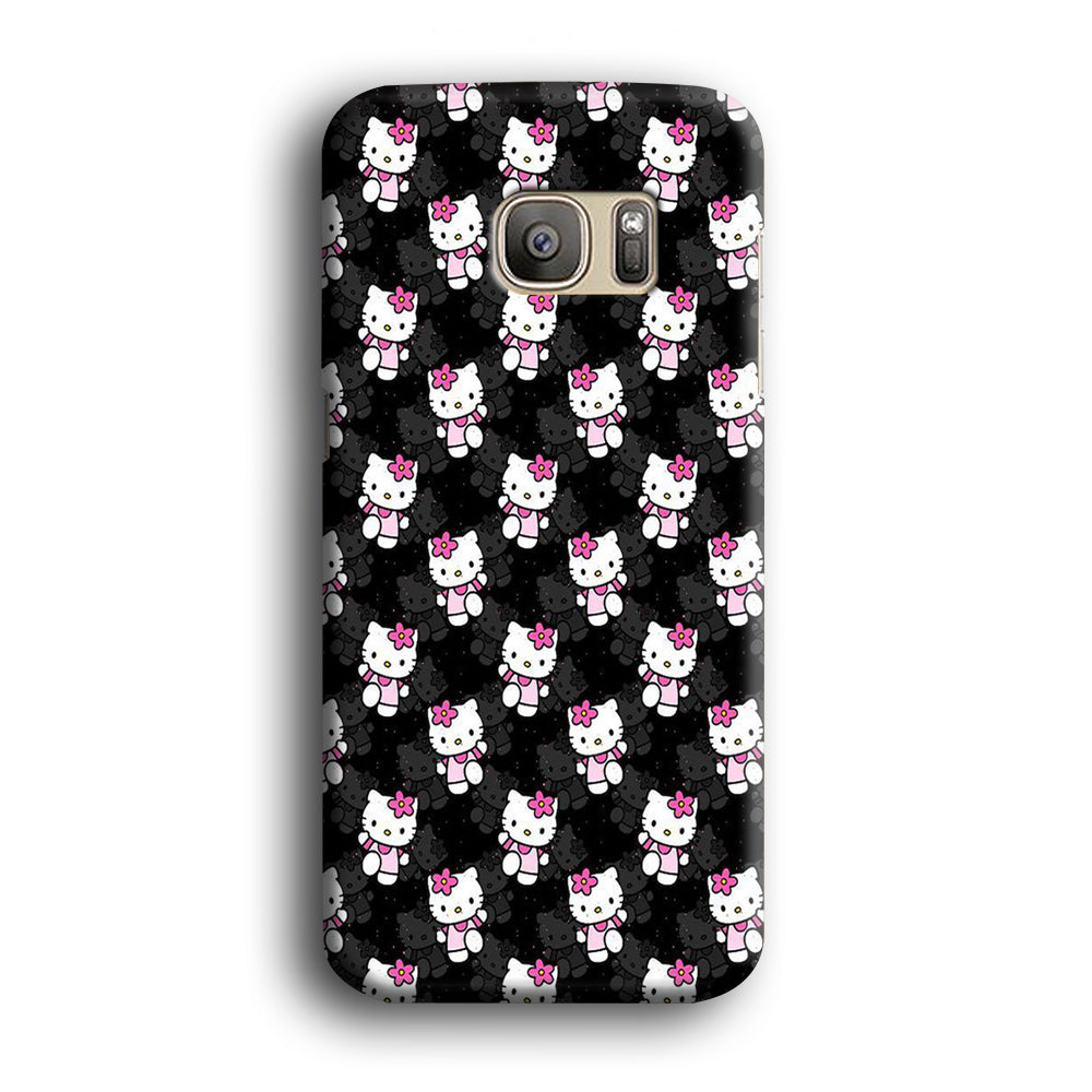 Hello Kitty Black Bland Winter Samsung Galaxy S7 Edge Case