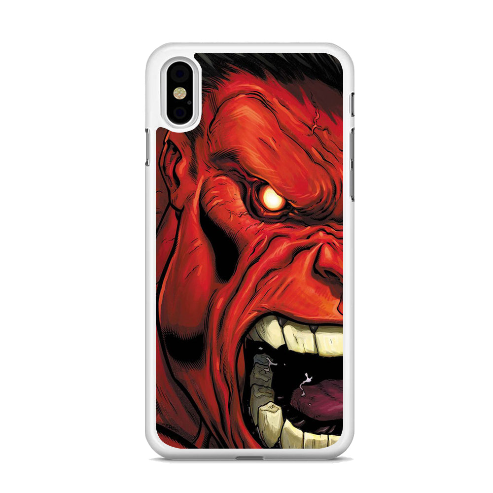 Hulk Red Half Face iPhone X Case