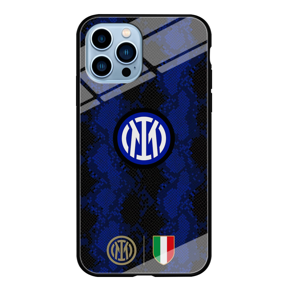 Internazionale Milano Pattern Jersey iPhone 13 Pro Case Tempered Glass Case