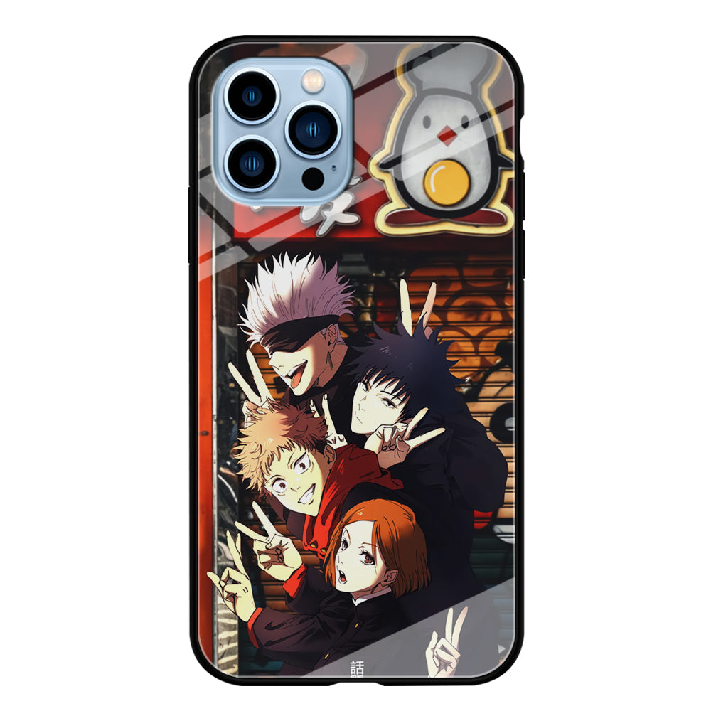 Jujutsu Kaisen Team Go On Vacation iPhone 13 Pro Case Tempered Glass Case