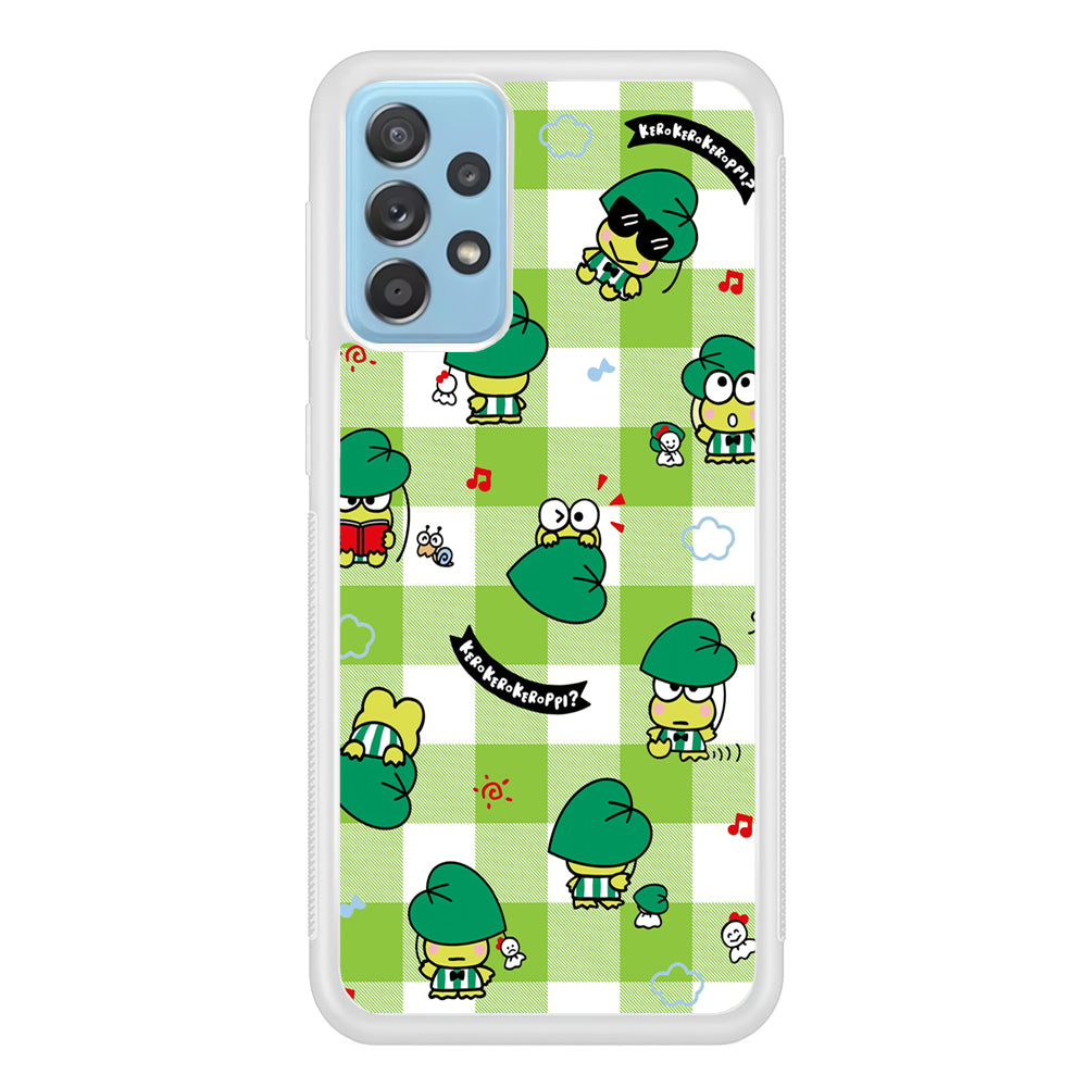 Keroppi on Green Flanel Samsung Galaxy A52 Case
