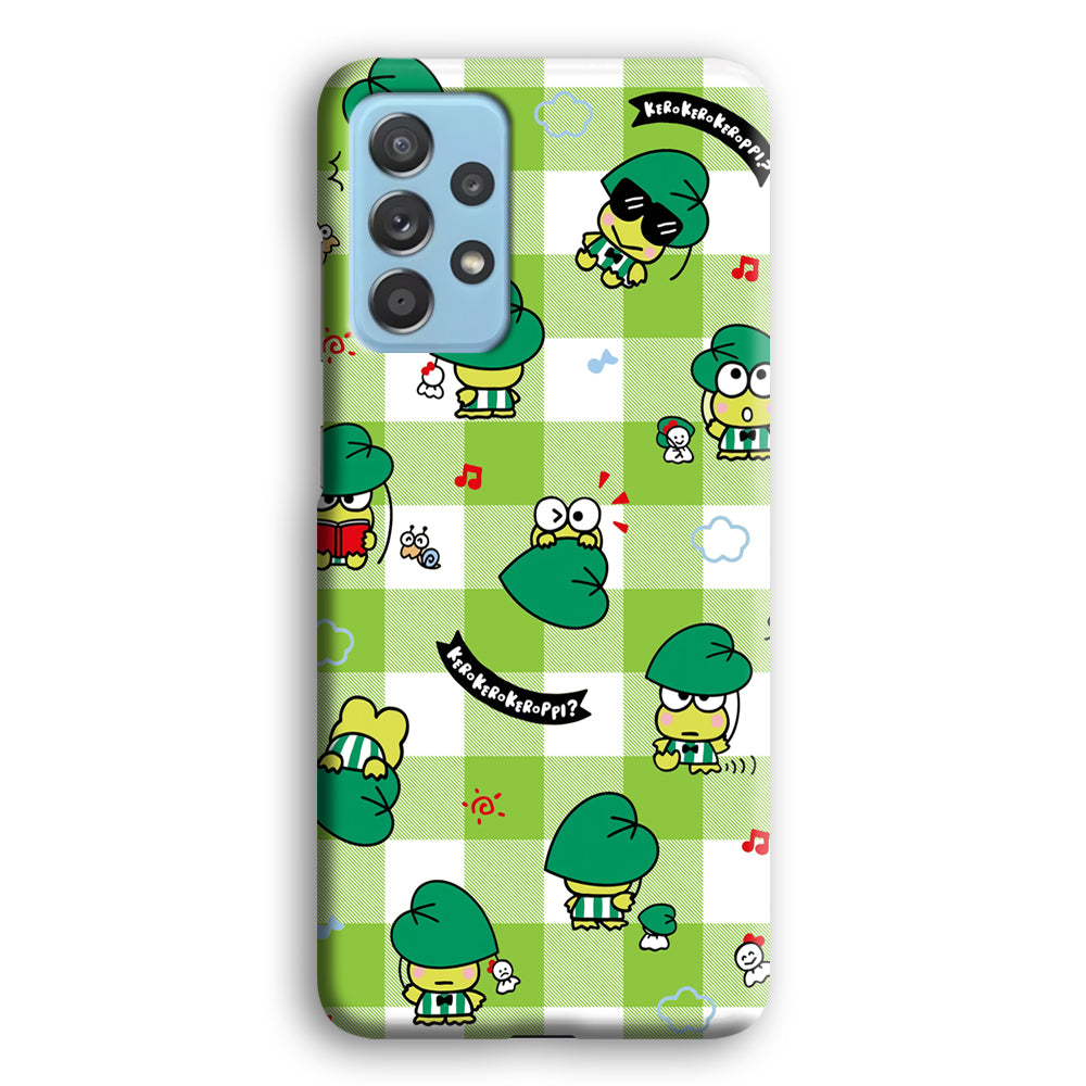 Keroppi on Green Flanel Samsung Galaxy A72 Case