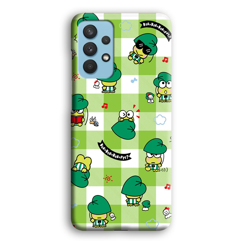 Keroppi on Green Flanel Samsung Galaxy A32 Case