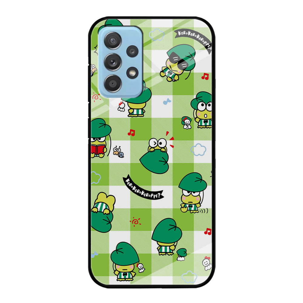 Keroppi on Green Flanel Samsung Galaxy A52 Case