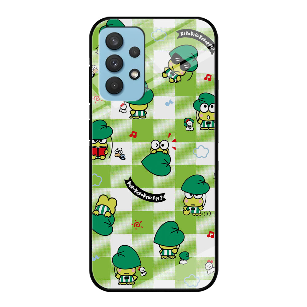 Keroppi on Green Flanel Samsung Galaxy A32 Case