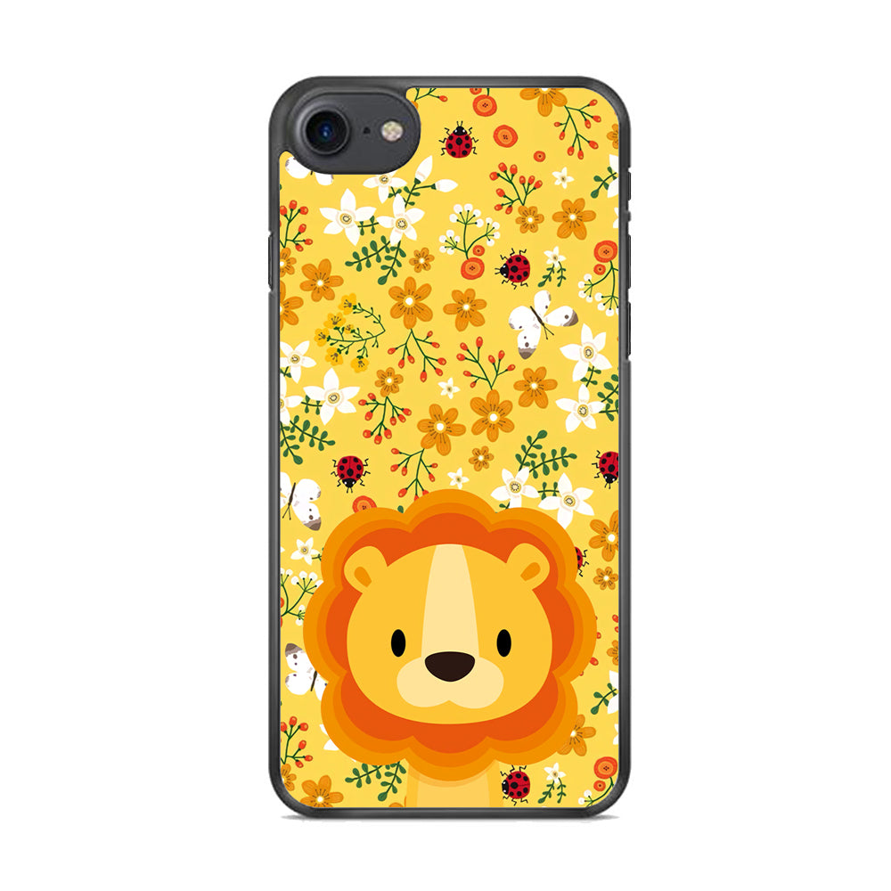 Lion Kid on Flower Garden iPhone 8 Case