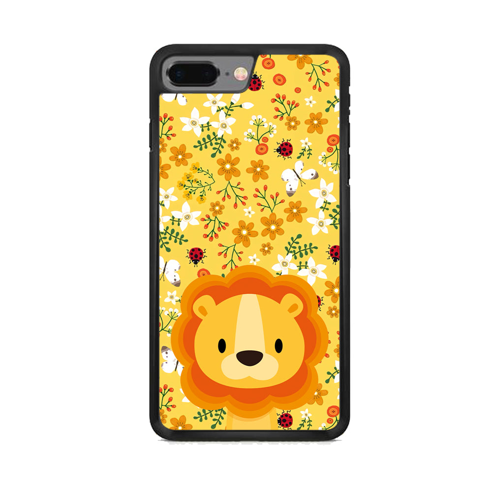 Lion Kid on Flower Garden iPhone 7 Plus Case