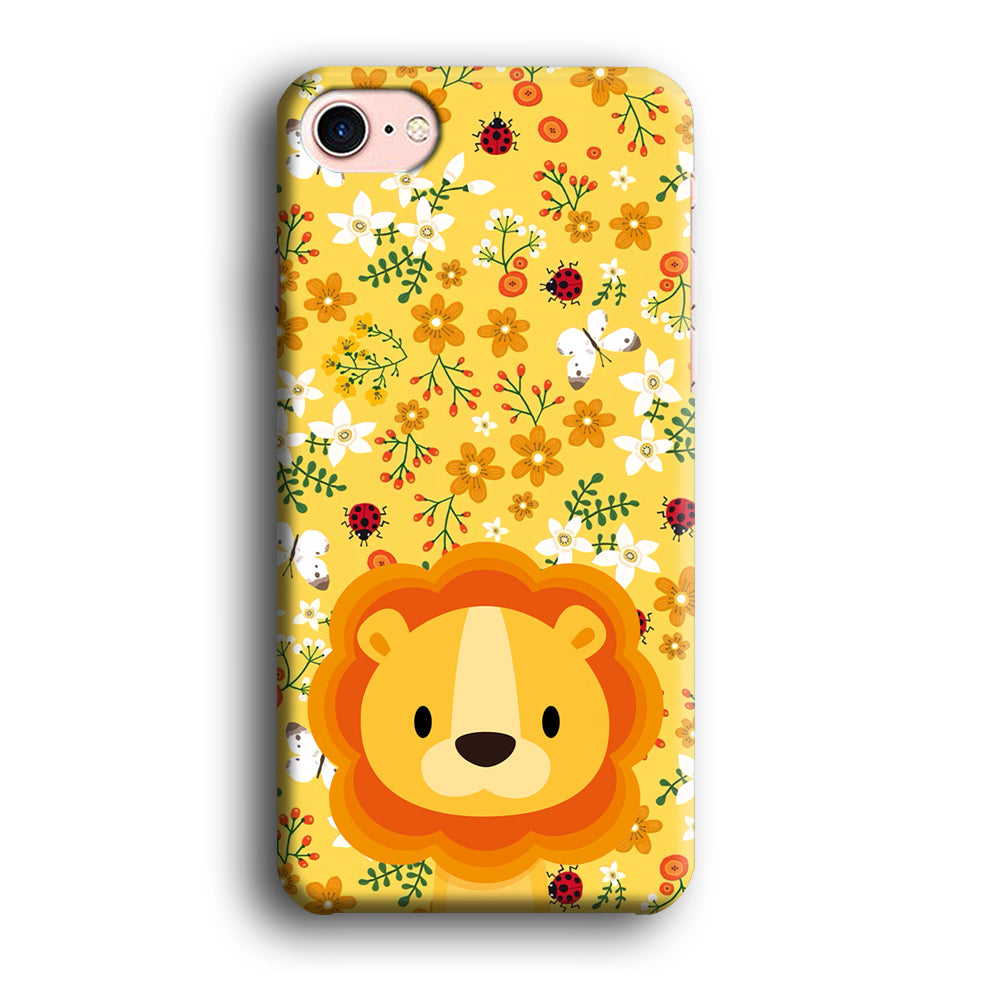 Lion Kid on Flower Garden iPhone 8 Case