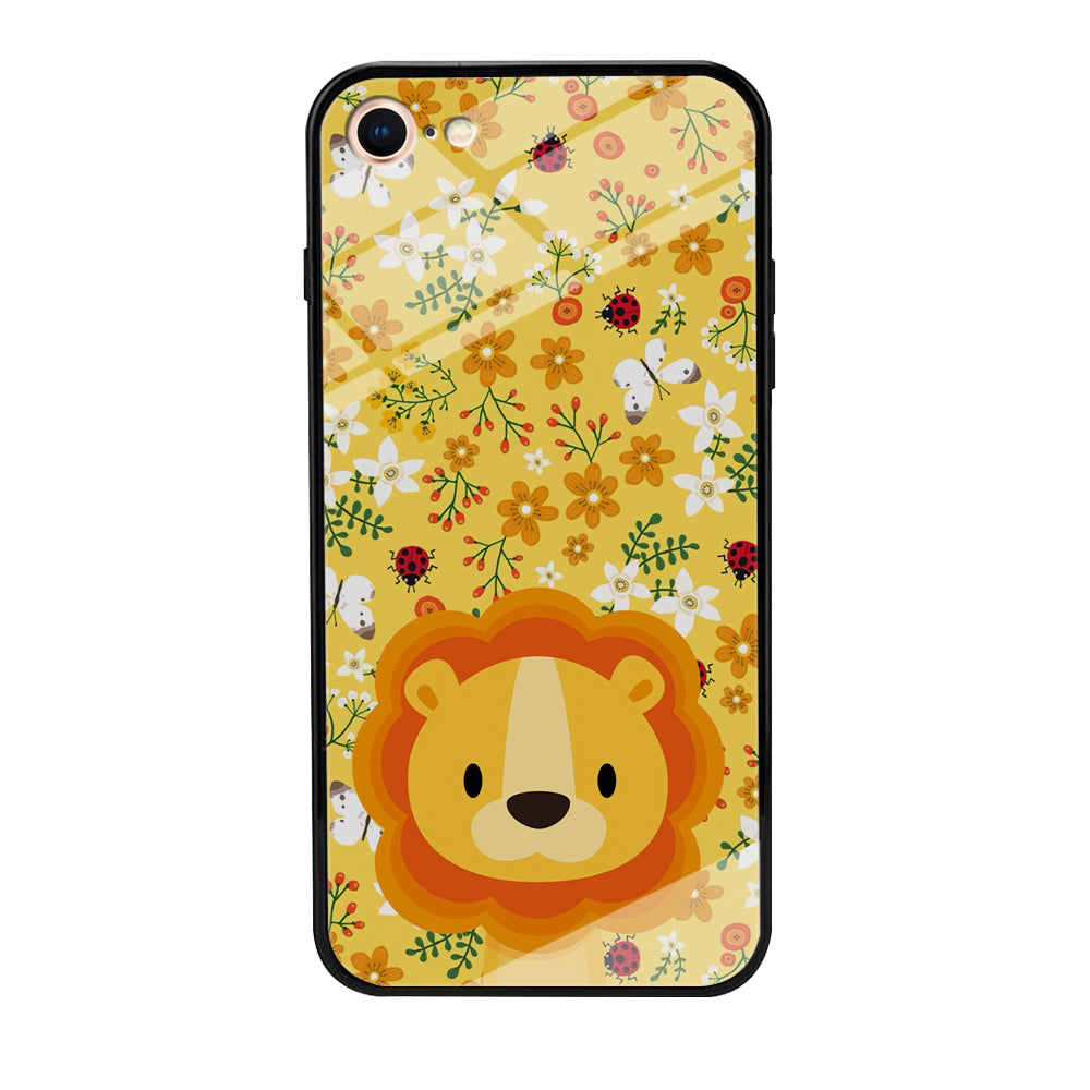 Lion Kid on Flower Garden iPhone 8 Case