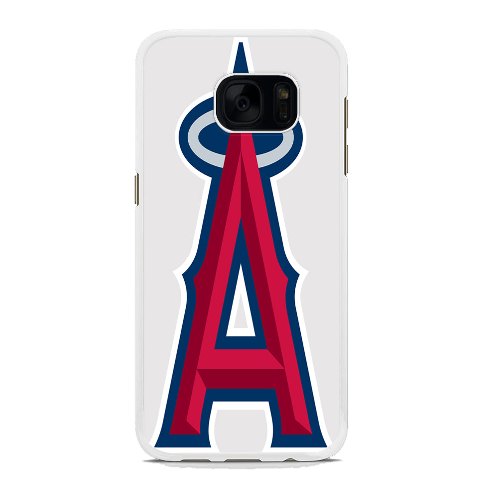 MLB Los Angeles Angels Logo White Samsung Galaxy S7 Edge Case