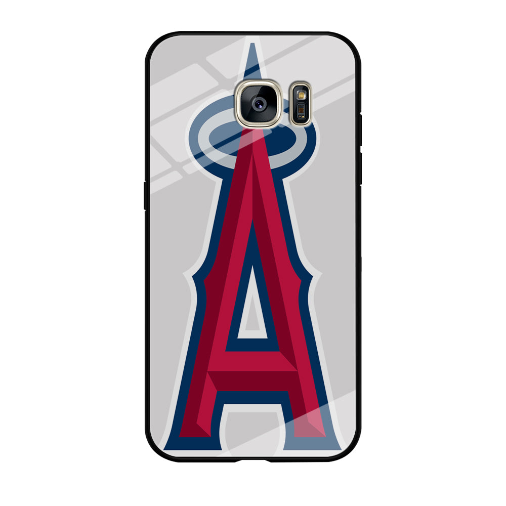 MLB Los Angeles Angels Logo White Samsung Galaxy S7 Edge Case