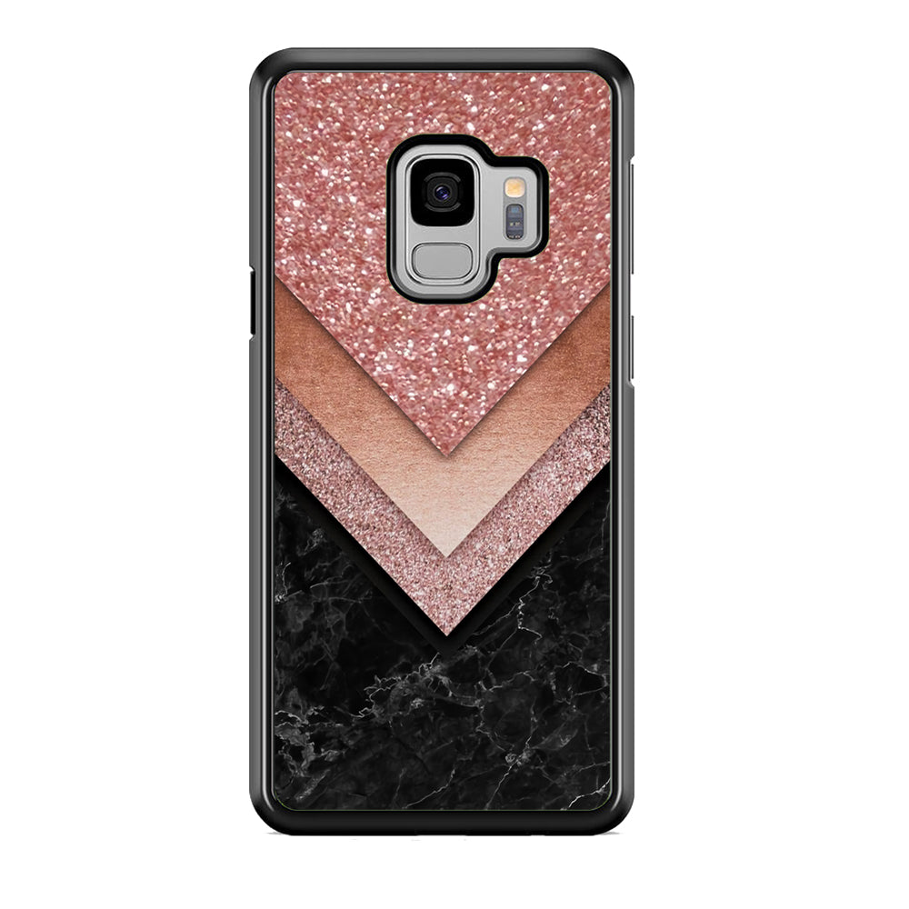 Marble Sparkle Pink Chevron Samsung Galaxy S9 Case