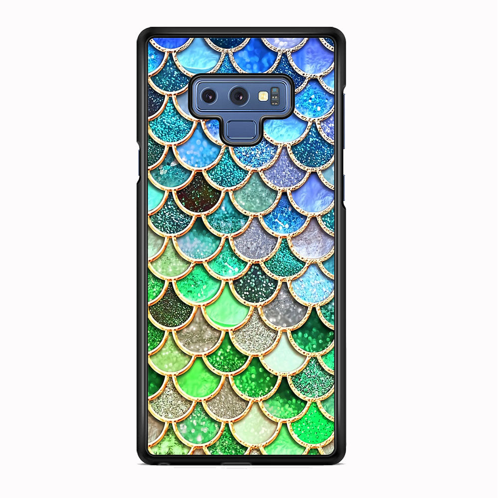 Mermaid Blue Green Shiny Shell Samsung Galaxy Note 9 Case - carneyforia