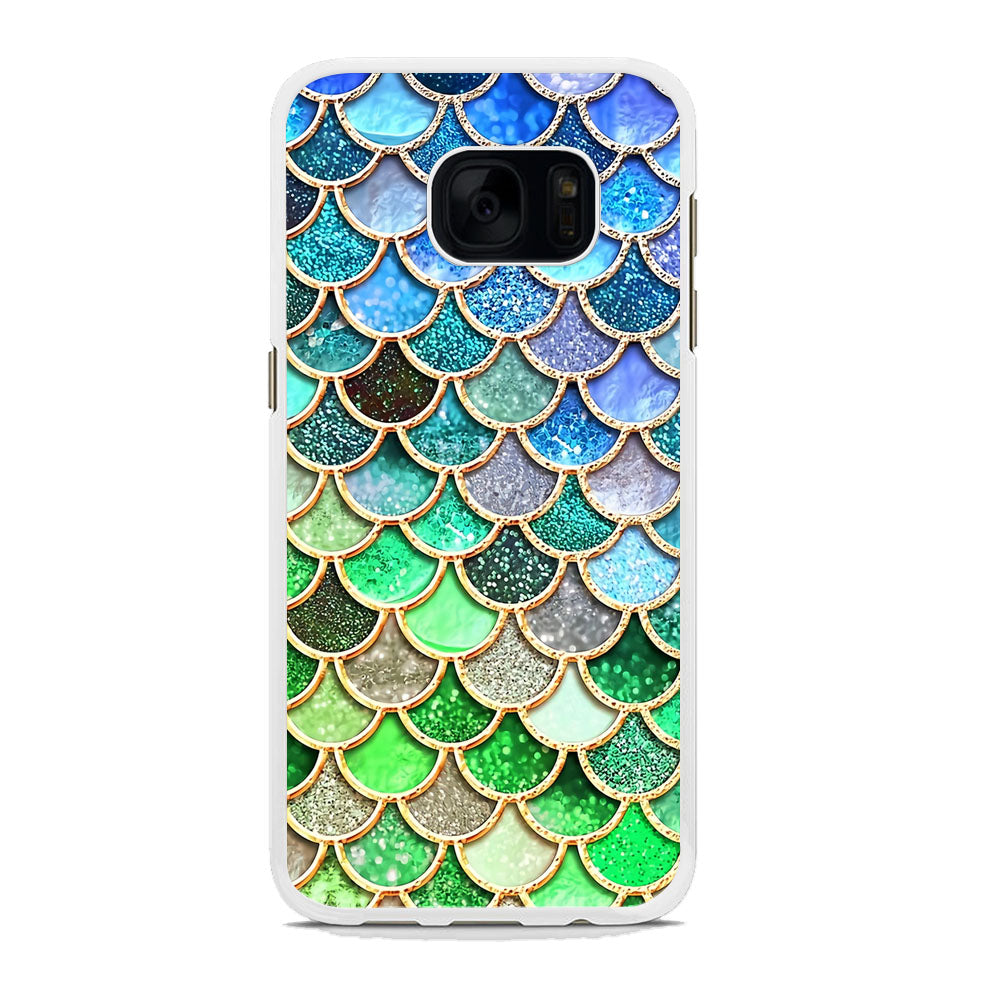 Mermaid Blue Green Shiny Shell Samsung Galaxy S7 Case - carneyforia