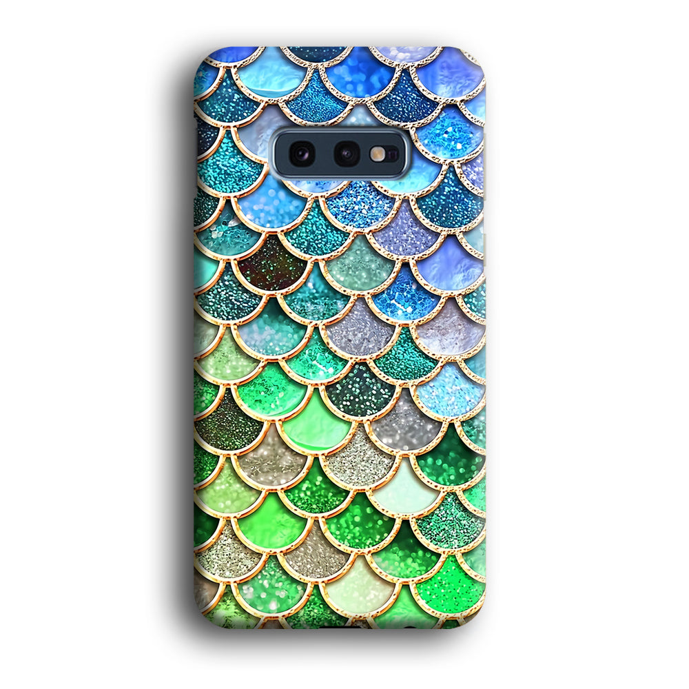 Mermaid Blue Green Shiny Shell Samsung Galaxy S10E Case