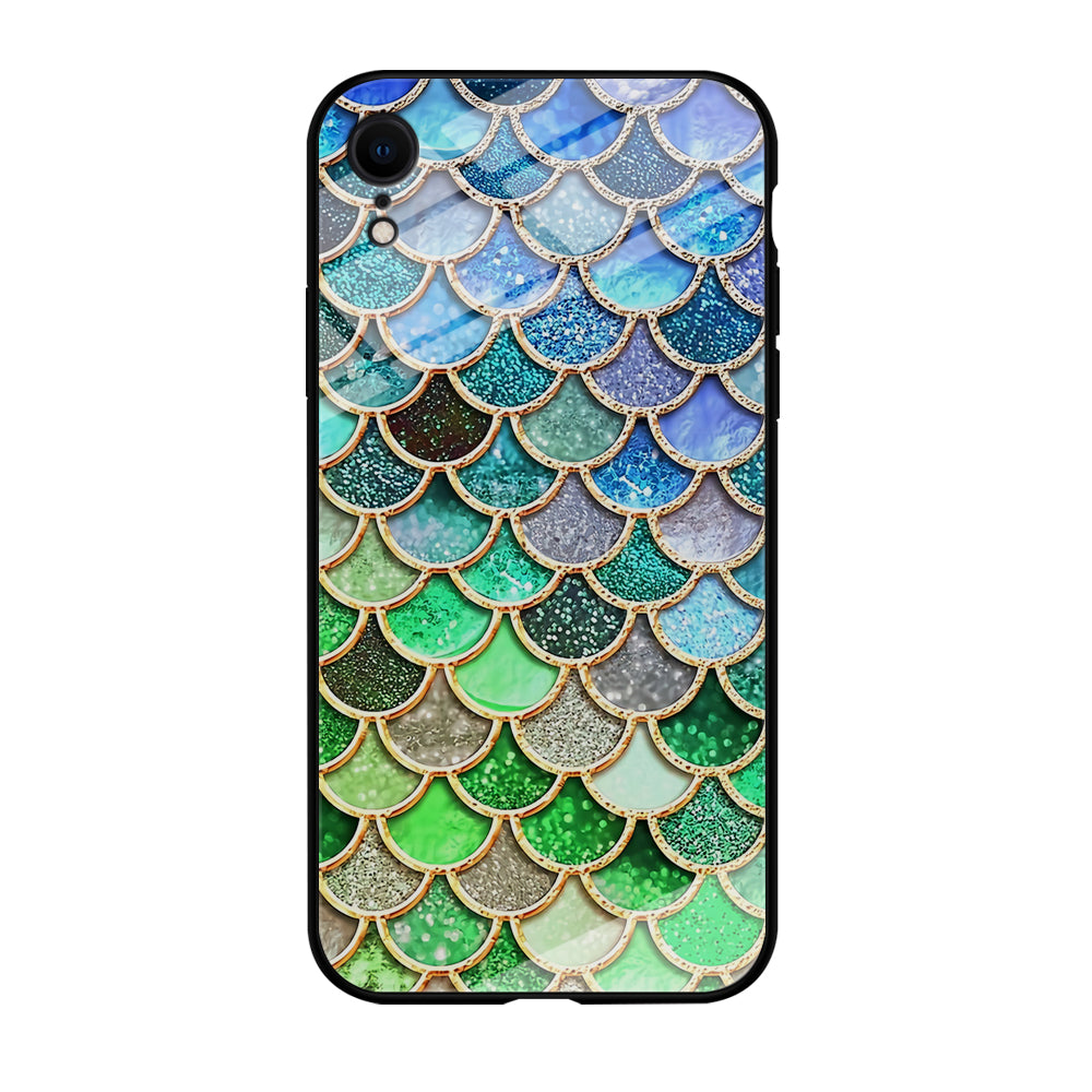 Mermaid Blue Green Shiny Shell iPhone XR Case - carneyforia