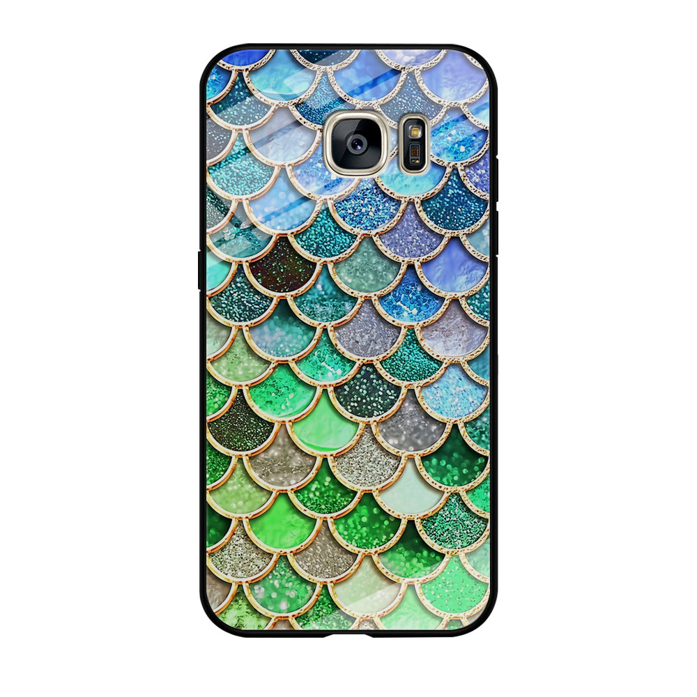 Mermaid Blue Green Shiny Shell Samsung Galaxy S7 Case - carneyforia