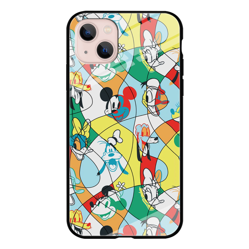 Mickey Mouse and Friend Art Dimension iPhone 13 Case Tempered Glass Case