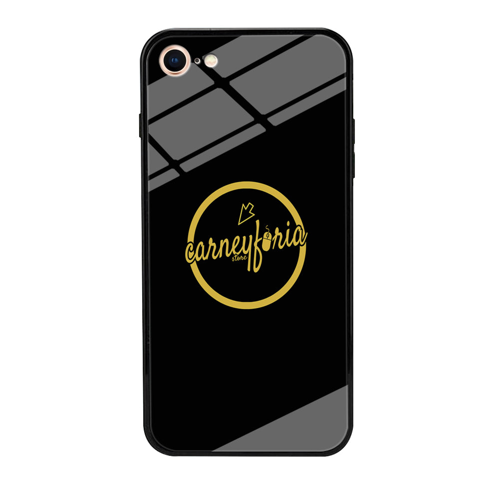 Midnight Black Simple Carneyforia iPhone 8 Case