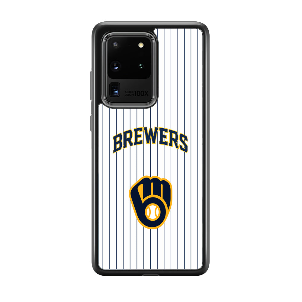 Milwaukee Brewers Shine of White Samsung Galaxy S20 Ultra Case
