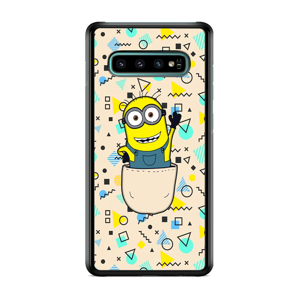 Minion Stand on The Pocket Samsung Galaxy S10 Case