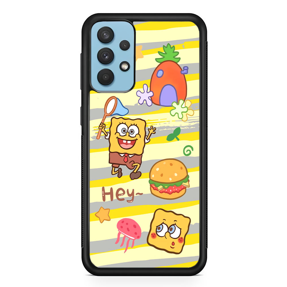 Mr Squarepants Fishing The Jellyfish Samsung Galaxy A32 Case
