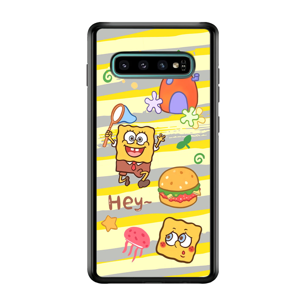 Mr Squarepants Fishing The Jellyfish Samsung Galaxy S10 Plus Case