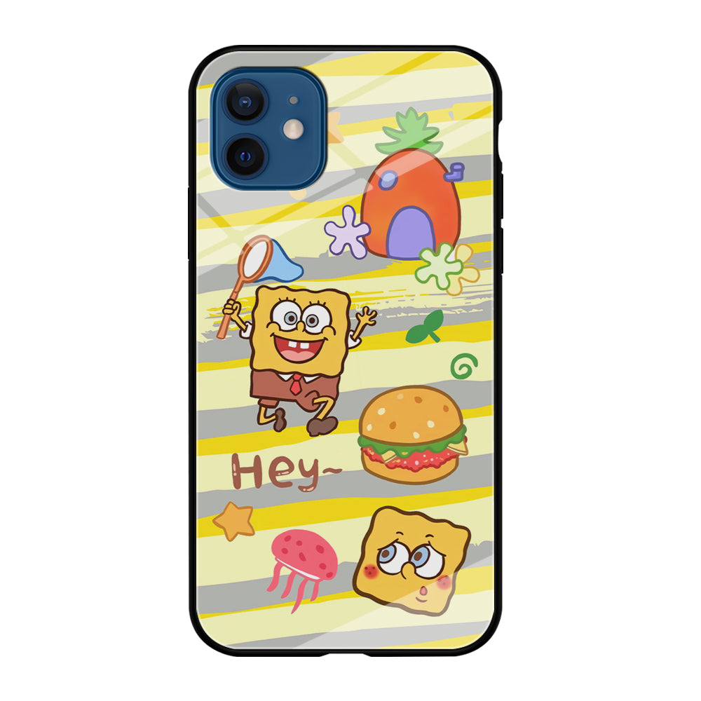 Mr Squarepants Fishing The Jellyfish iPhone 12 Case