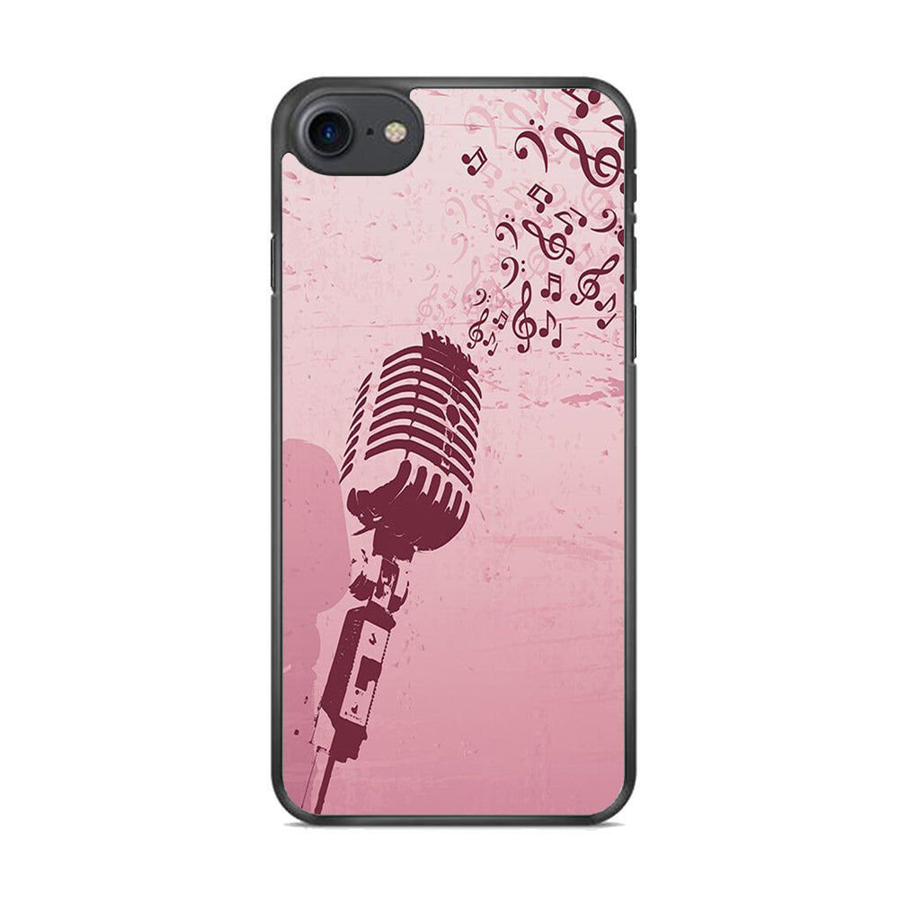 Music Ventage Microphone Pink Art iPhone 8 Case