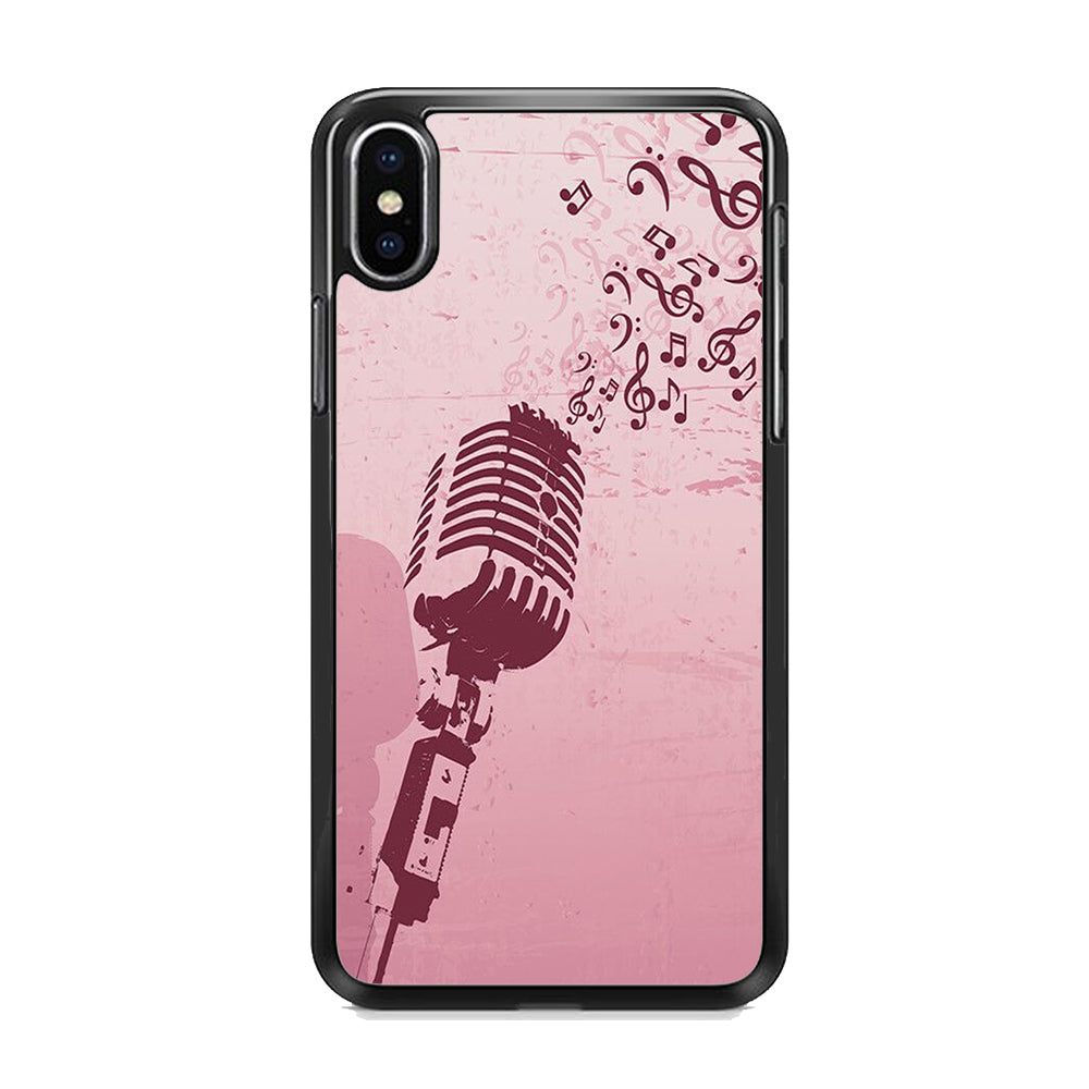 Music Ventage Microphone Pink Art iPhone XS Case