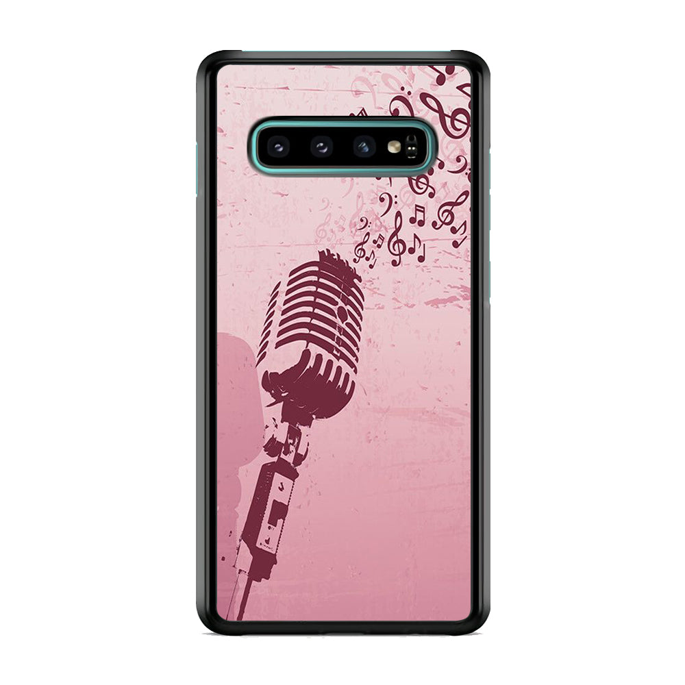 Music Ventage Microphone Pink Art Samsung Galaxy S10 Case