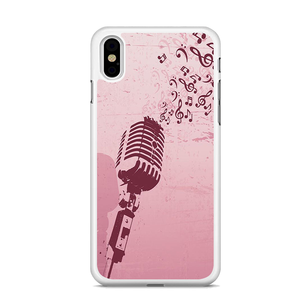 Music Ventage Microphone Pink Art iPhone XS Case