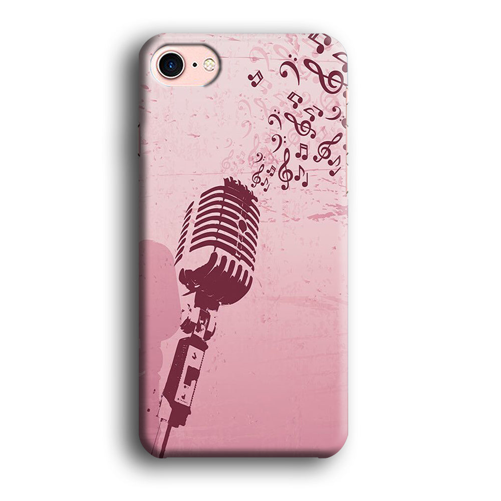Music Ventage Microphone Pink Art iPhone 8 Case