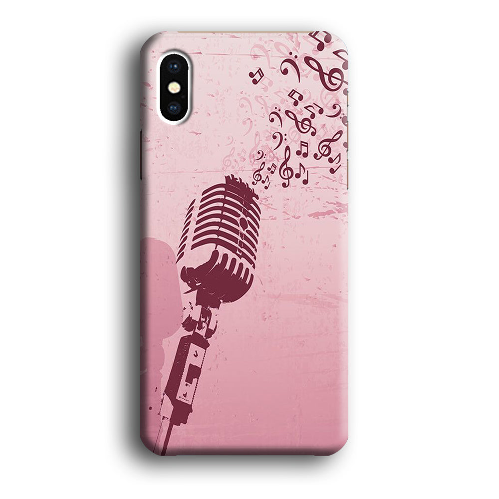 Music Ventage Microphone Pink Art iPhone XS Case