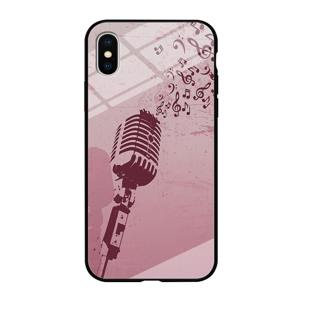 Music Ventage Microphone Pink Art iPhone XS Case