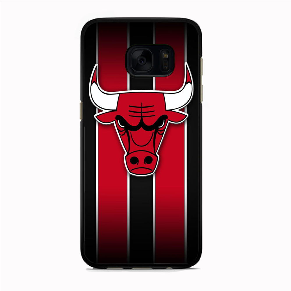 NBA Chicago Bulls Red Stripe Samsung Galaxy S7 Edge Case