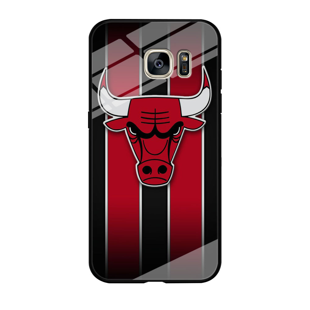 NBA Chicago Bulls Red Stripe Samsung Galaxy S7 Edge Case