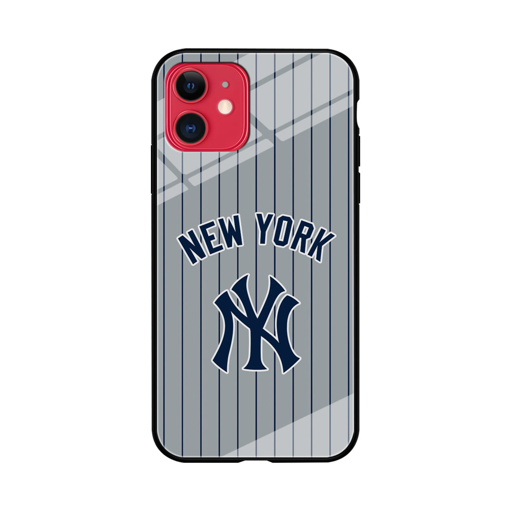 New York Yankees Curves Line Jersey iPhone 11 Case Tempered Glass Case
