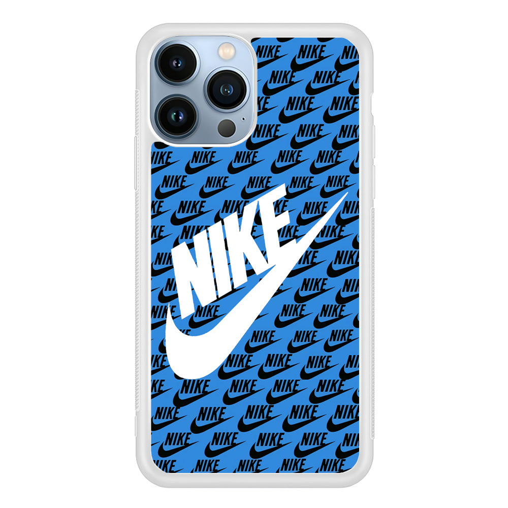 Nike Doodle Logo Blue iPhone 13 Pro Max Case