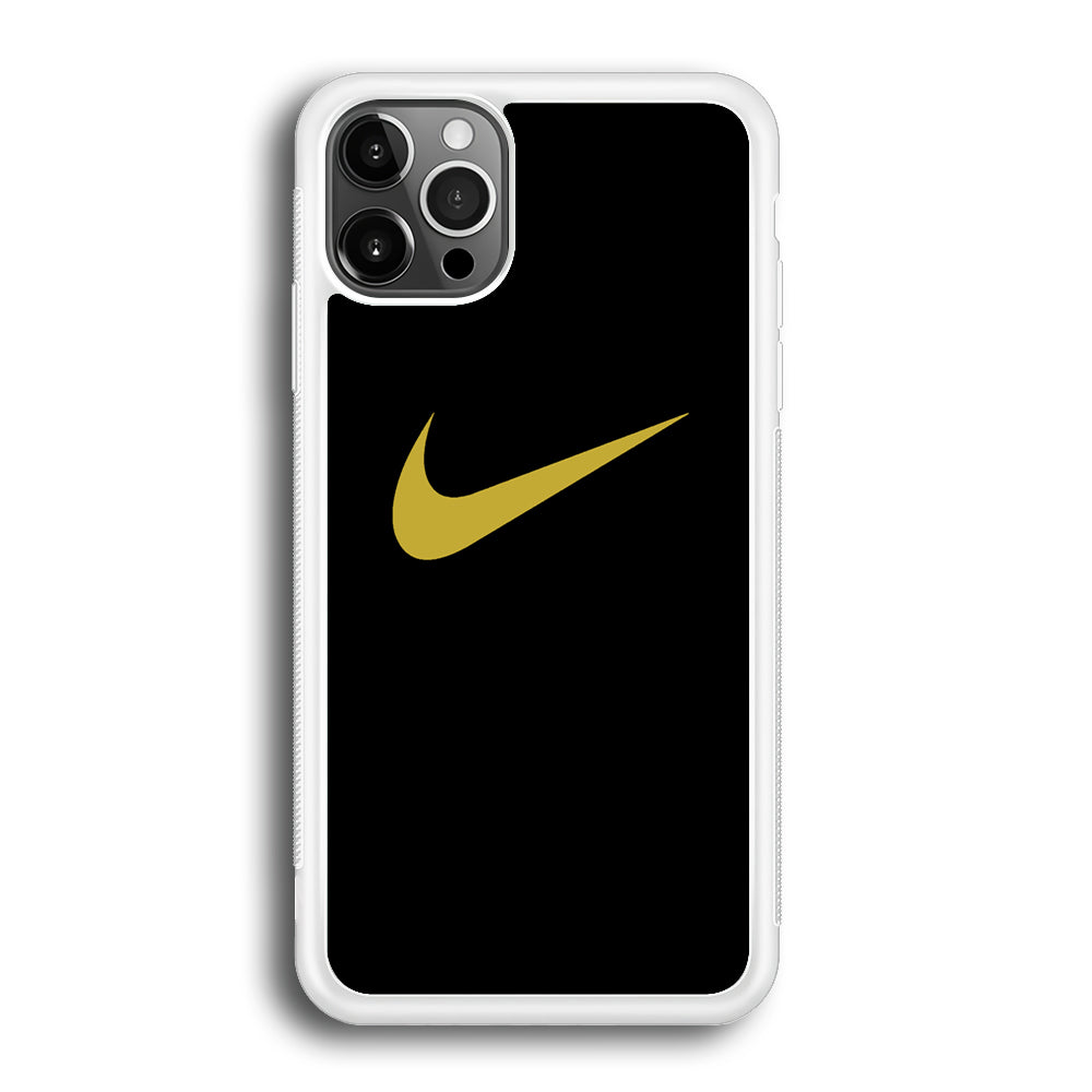 Nike Gold Logo Black iPhone 12 Pro Case