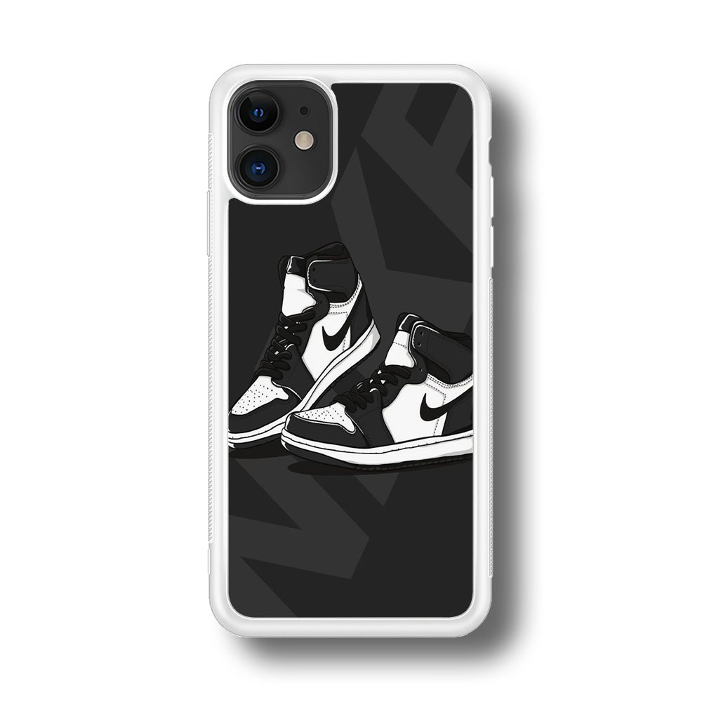 Nike Grey Shoes iPhone 11 Case Rubber White (2D Case)