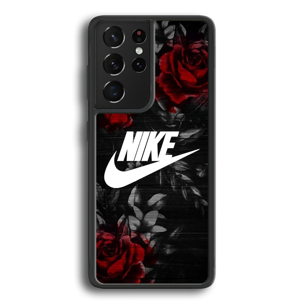 Nike Rose On Wood Pattern Samsung Galaxy S21 Ultra Case - Carneyforia
