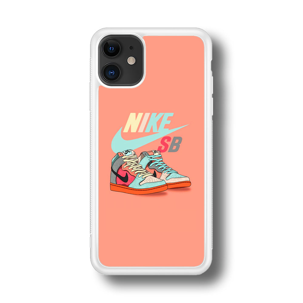 Nike SB Shoes iPhone 11 Case Rubber White (2D Case)