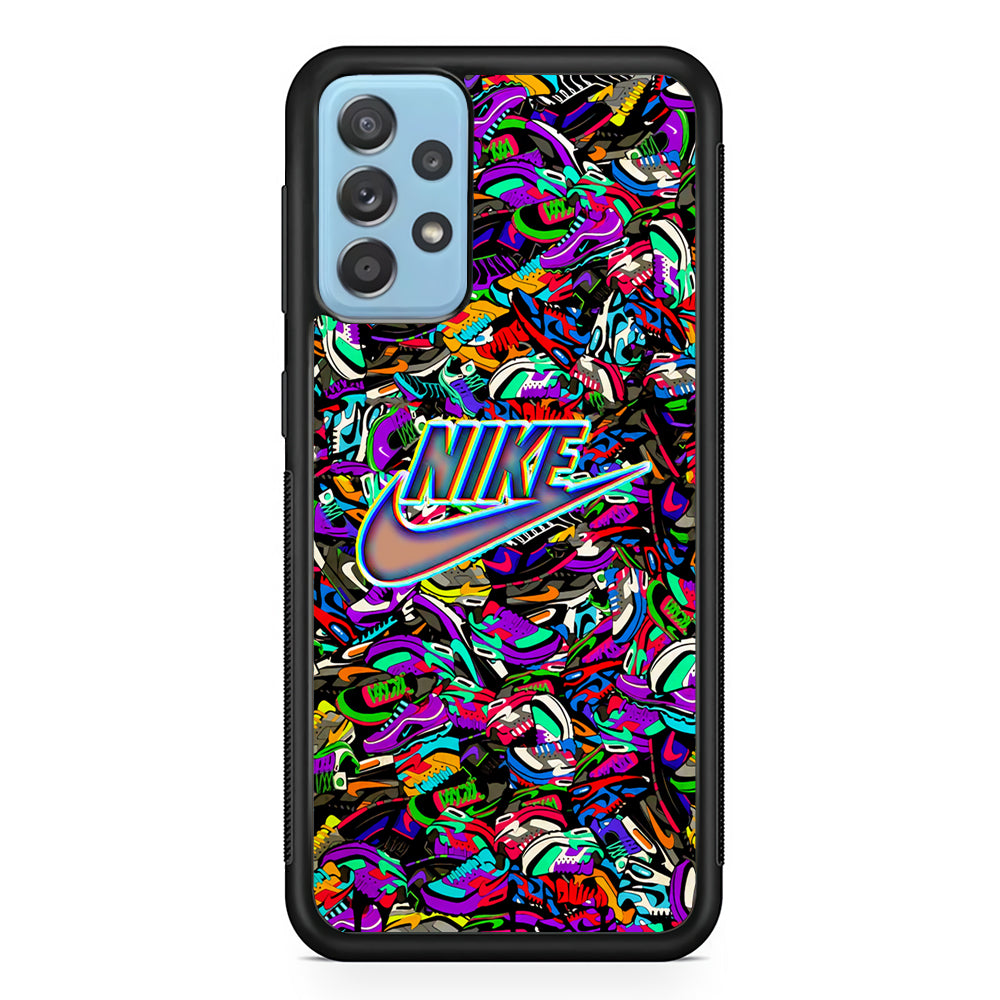 Nike Shiny Emblem in Doodle Art Samsung Galaxy A52 Case