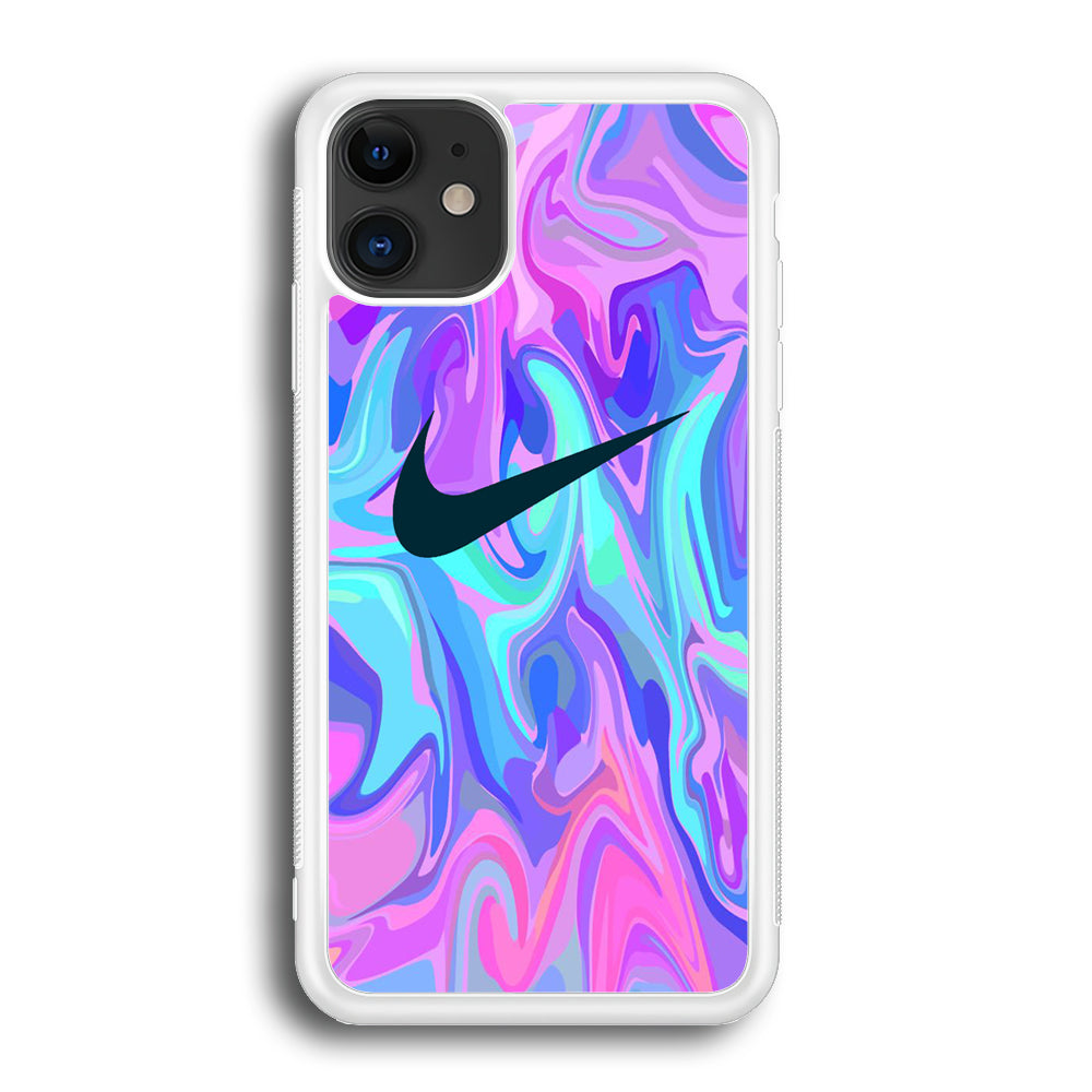 Nike Soft Marble Navy Logo iPhone 12 Case