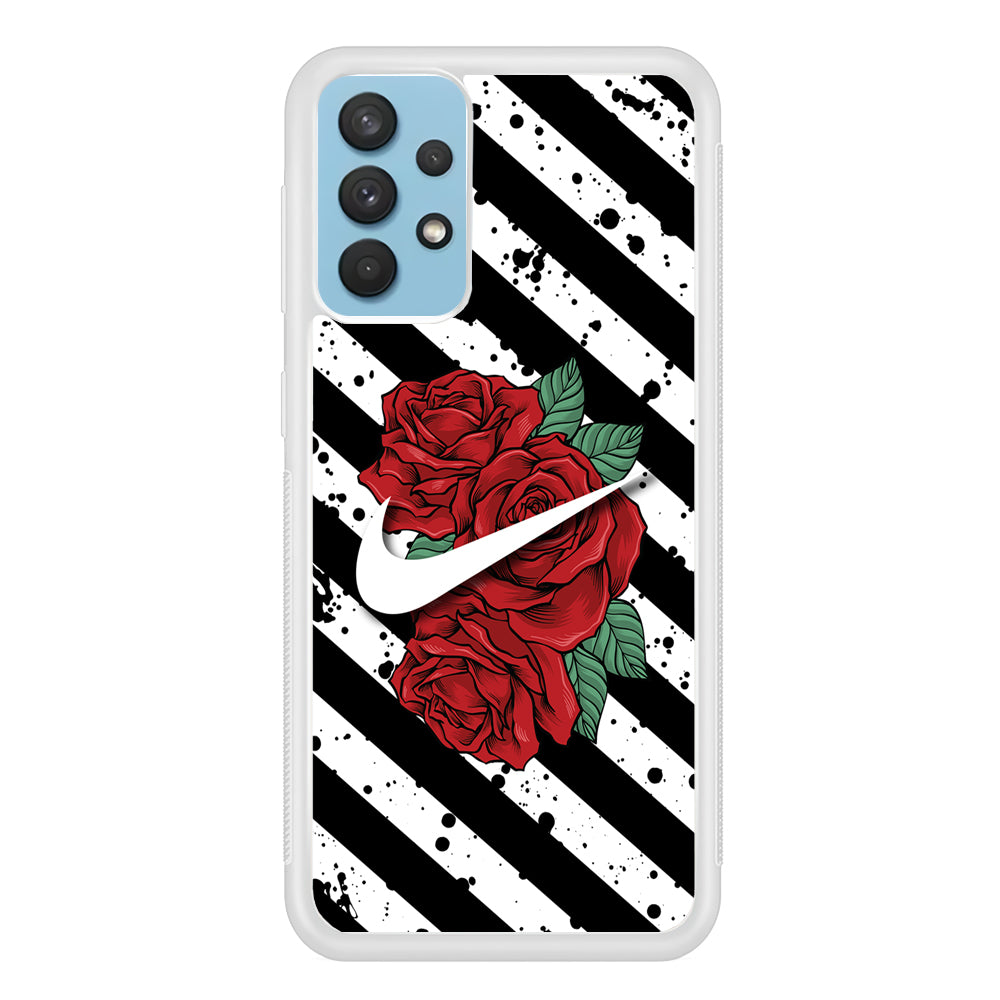 Nike The Red Rose Samsung Galaxy A32 Case Rubber White (2D Case)