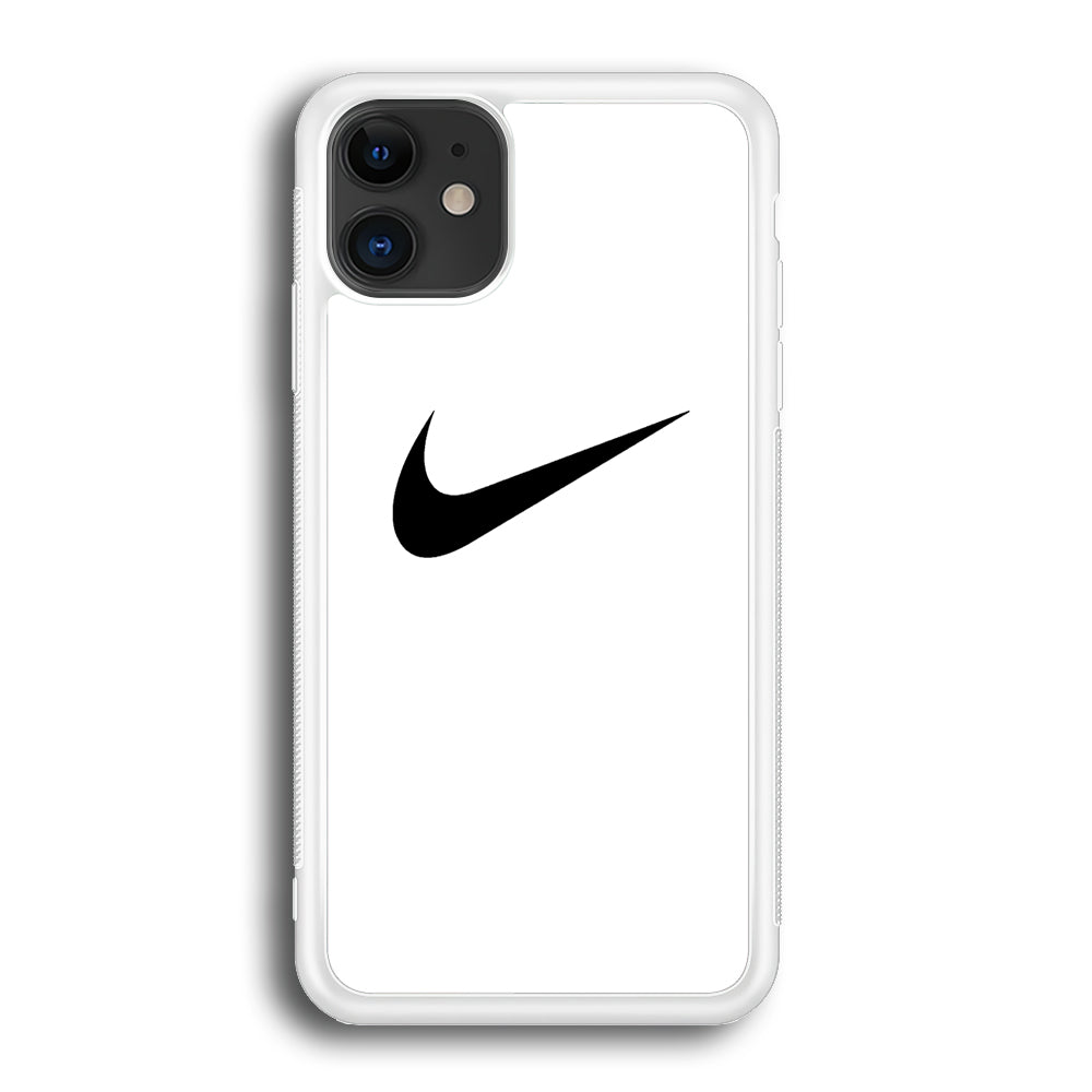 Nike White Milk Black Logo iPhone 12 Case