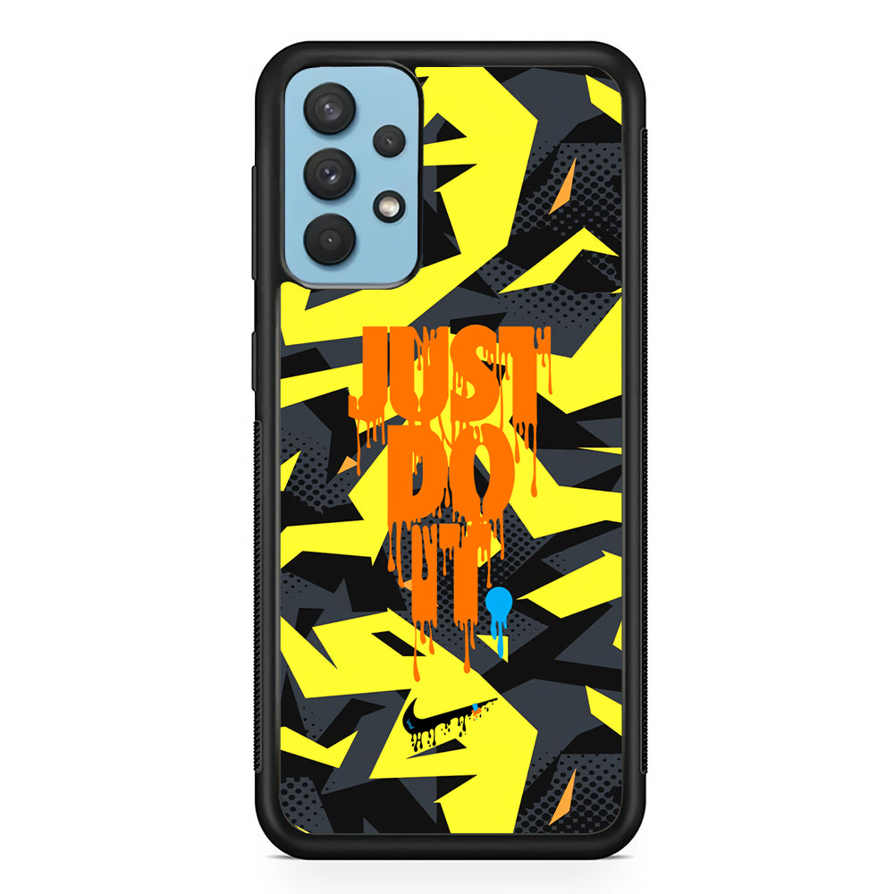 Nike Yellow Abstract Shapes Samsung Galaxy A32 Case