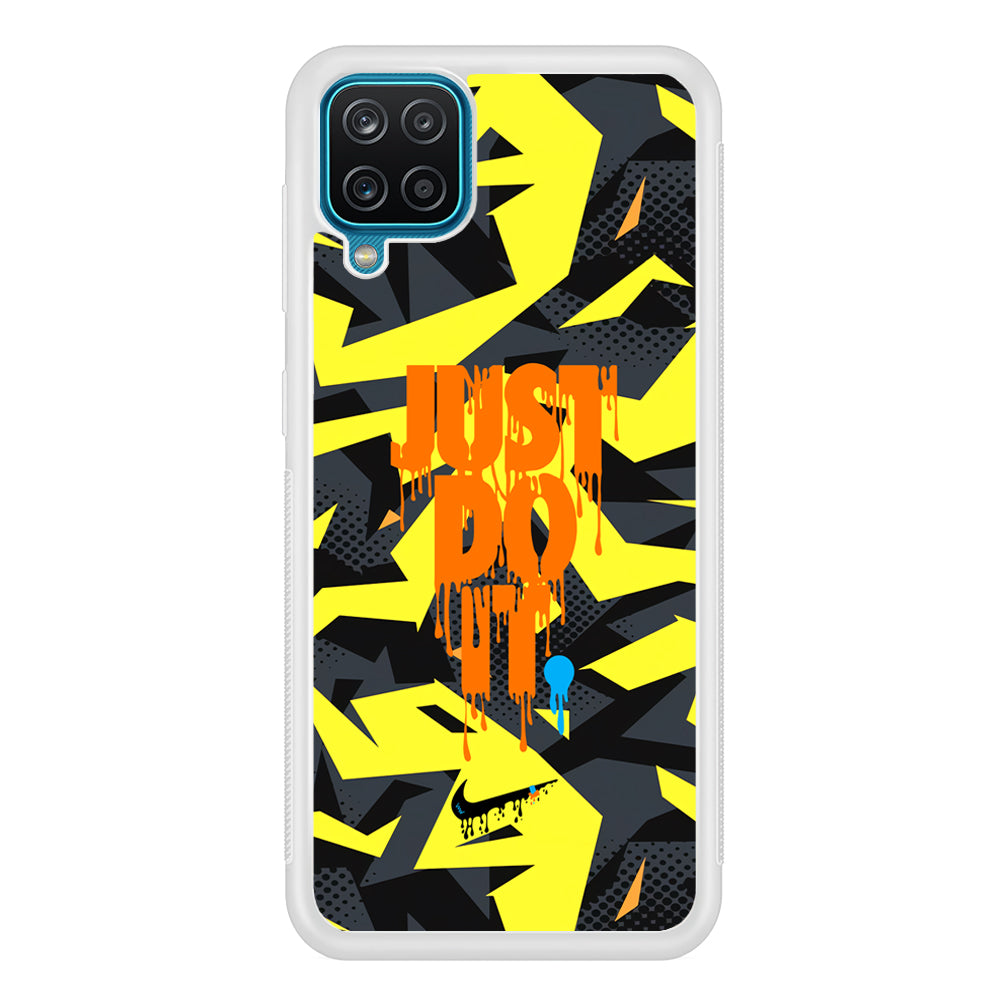 Nike Yellow Abstract Shapes Samsung Galaxy A12 Case