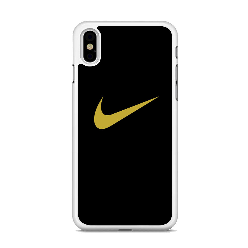 Nike Gold Logo Black iPhone X Case